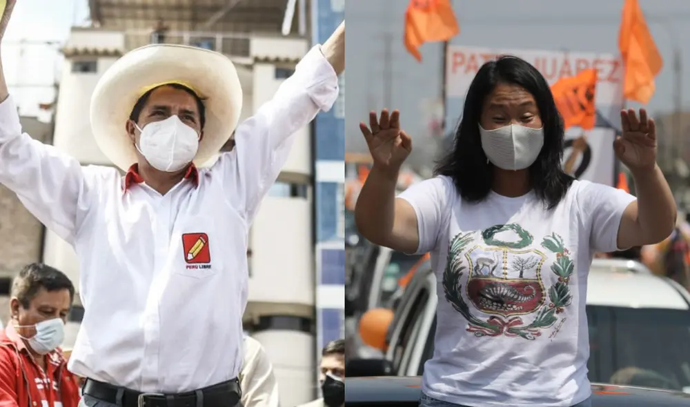 Pedro Castillo y Keiko Fujimori fueron los postulantes más votados en la primera vuelta electoral. Foto: Composición La República