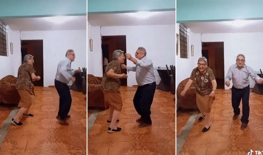 Los abuelitos cautivaron a todos con su singular coreografía. Foto: captura de TikTok