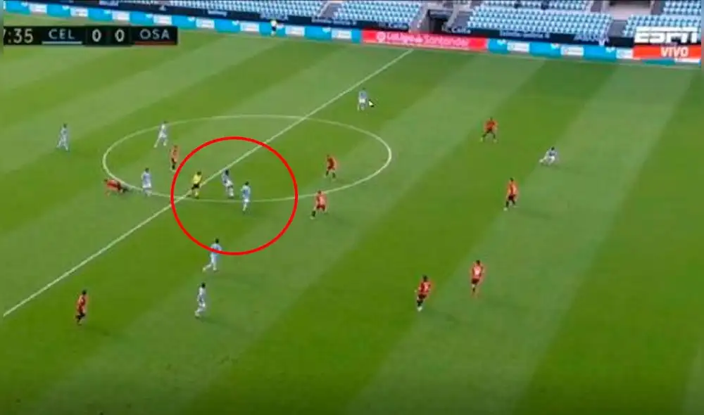 Renato Tapia jugó los 90 minutos en la victoria del Celta. Foto: ESPN Renato Tapia jugó los 90 minutos en la victoria del Celta. Foto: ESPN