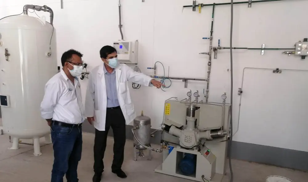 Van a repotenciar la planta movil de oxígeno en hospital. Foto: prensa GORE La Libertad