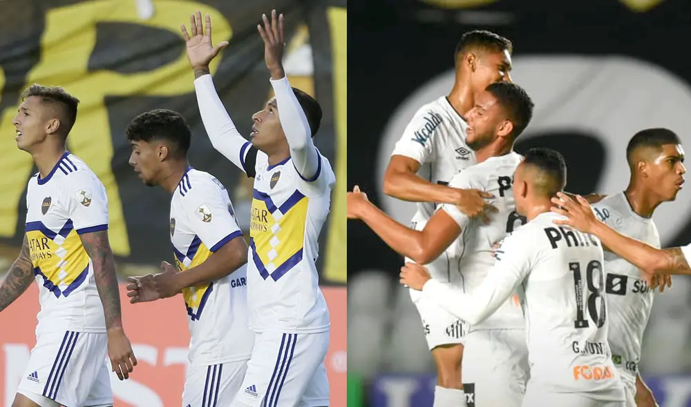 Boca Juniors y Santos se enfrentarán desde las 9.30 p. m. de Argentina y 7.30 p. m. de Perú. Foto: composición/Twitter
