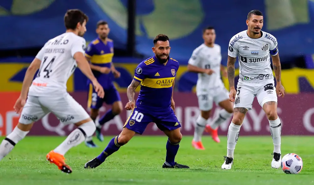 Boca Juniors y Santos juegan en La Bombonera por la fecha 2 del grupo C de la Copa Libertadores 2021. Foto: EFE