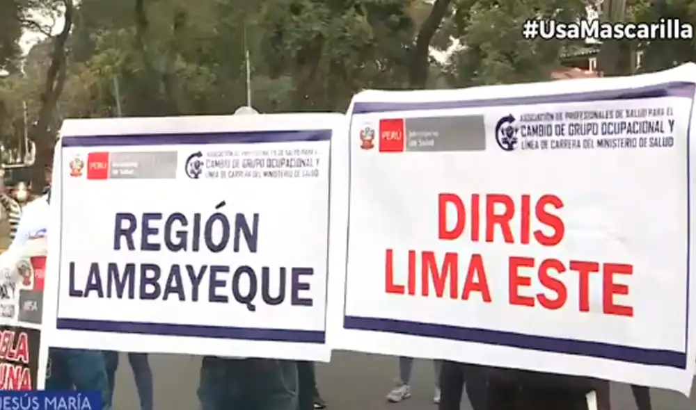 Protesta se desarrolló en horas de la mañana del 28 de abril. Foto: captura de Canal N