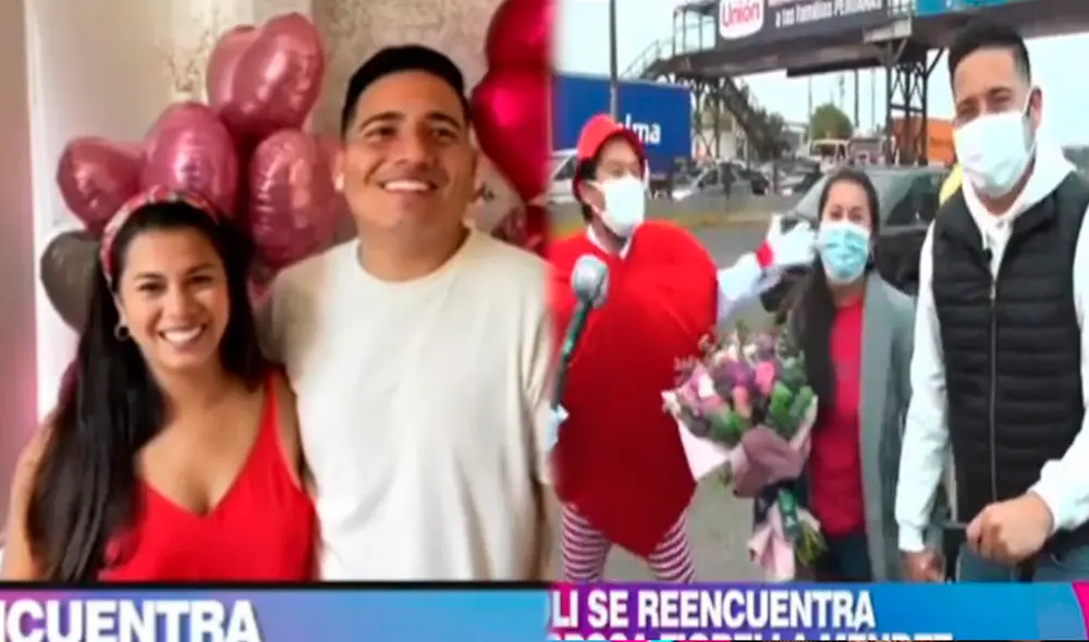 El romántico momento fue difundido por el programa En boca de todos. Foto: captura América TV El romántico momento fue difundido por el programa En boca de todos. Foto: captura América TV