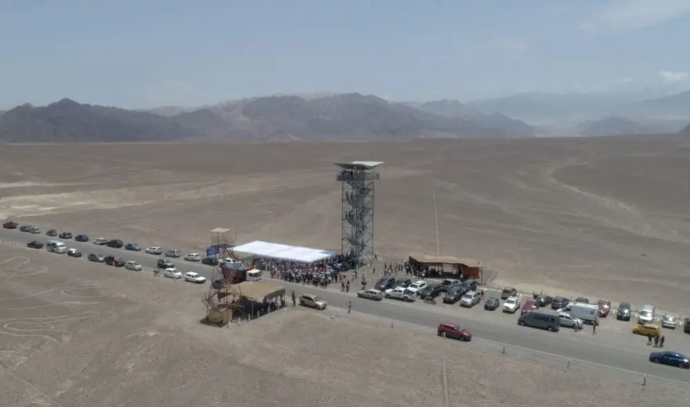La torre mirador se inauguró en febrero del año pasado. Foto: captura de Nasca Perú