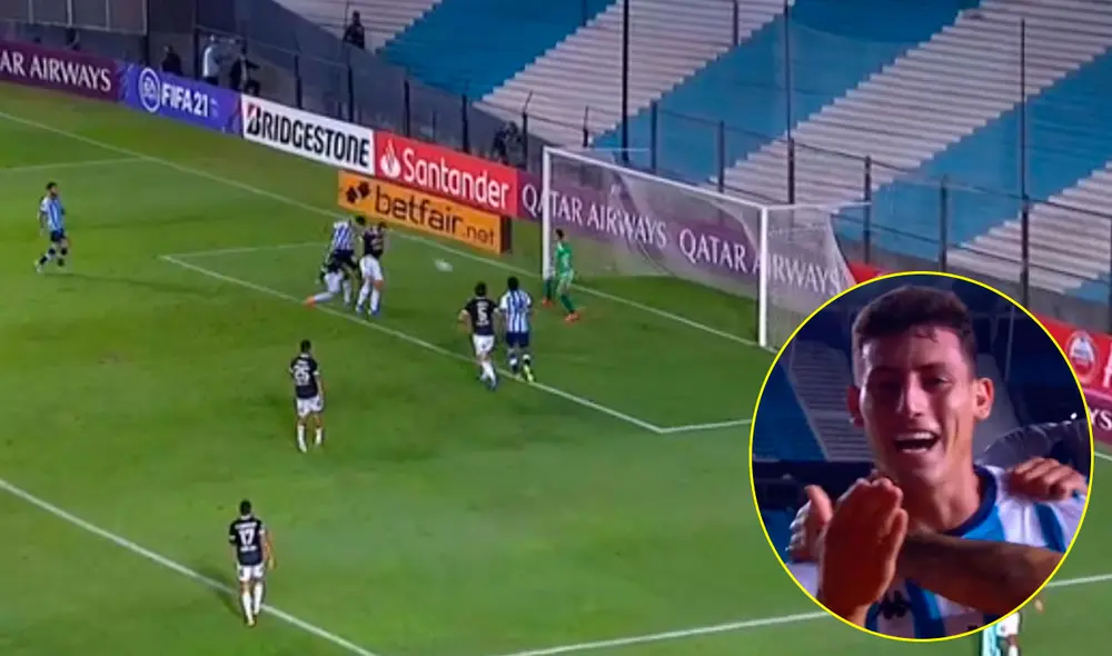 Tomás Chancalay marcó el 2-1 de Racing sobre Sporting Cristal. Foto: captura de ESPN