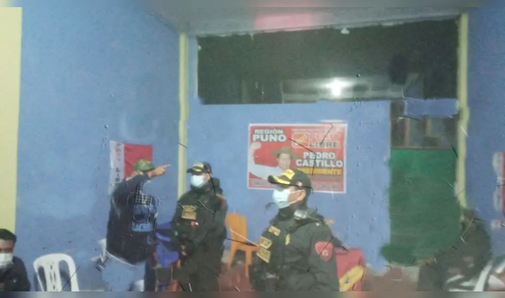 Puno. Policías intervinieron en local del partido del lápiz en Juliaca. Foto: PNP Puno. Policías intervinieron en local del partido del lápiz en Juliaca. Foto: PNP