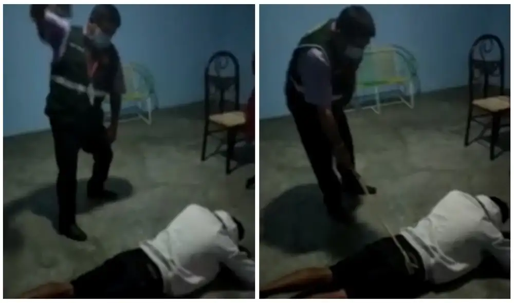 Nilton Carreño, de 22 años, recibió diez latigazos en la espalda. Foto: Captura de Canal N