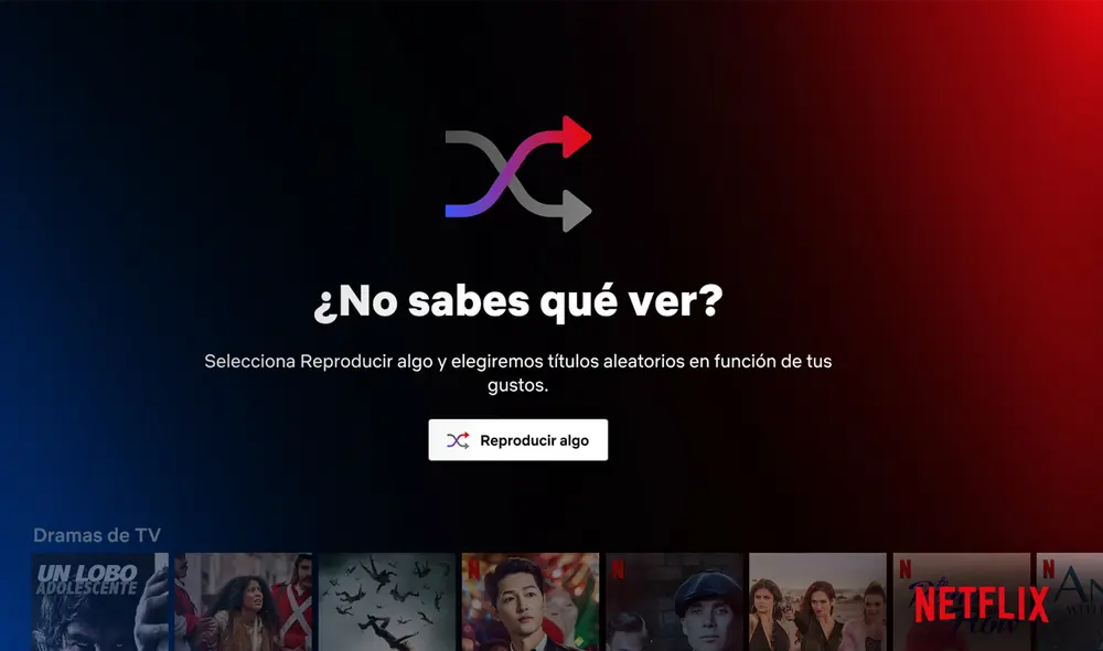 La nueva función de Netflix está disponible en Smart TV, teléfonos, tablets, etc. Foto: Netflix