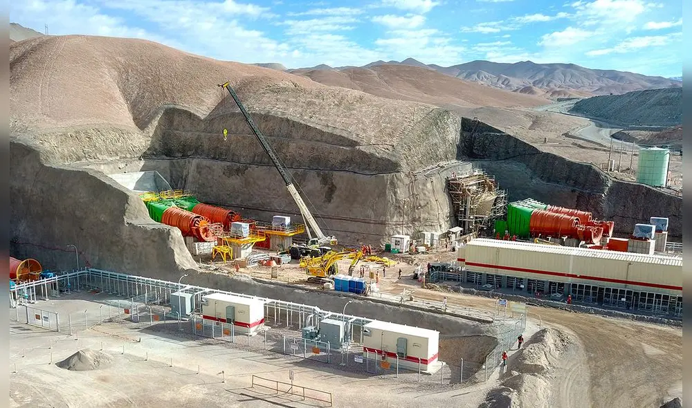 Corporación Nacional del Cobre de Chile (CODELCO) muestra la construcción de las operaciones subterráneas de la mina Chuquicamata. Foto: AFP