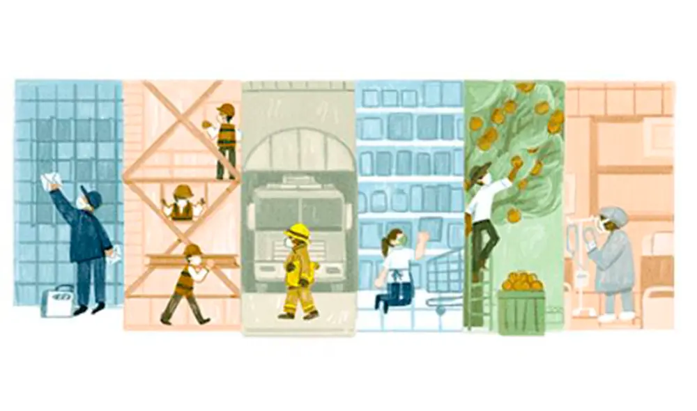 Doodle de este 1 de mayo dedicado al Día del Trabajo. Foto: captura Google