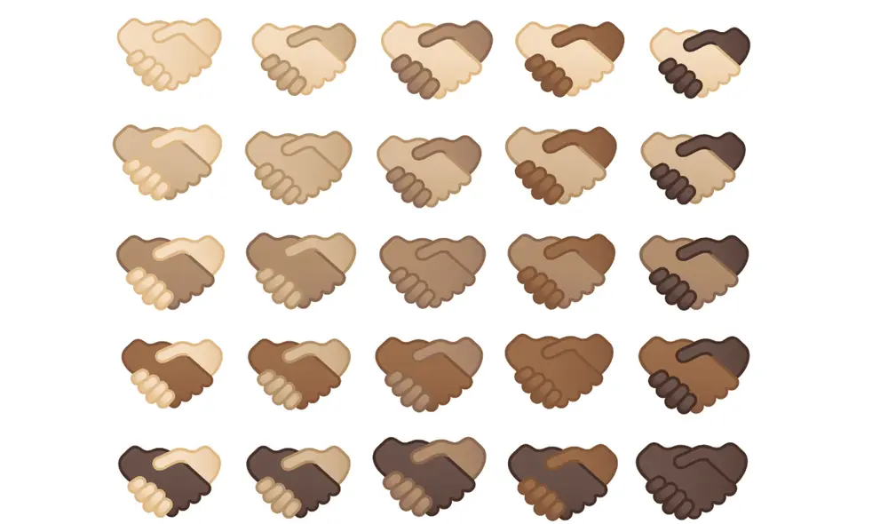 El emoji de apretón de manos tendrá 25 combinaciones posibles. Foto: Google El emoji de apretón de manos tendrá 25 combinaciones posibles. Foto: Google