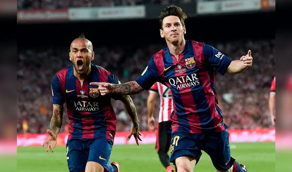 Messi y Dani Alves consiguieron varios títulos juntos en el Barcelona. Foto: AFP Messi y Dani Alves consiguieron varios títulos juntos en el Barcelona. Foto: AFP