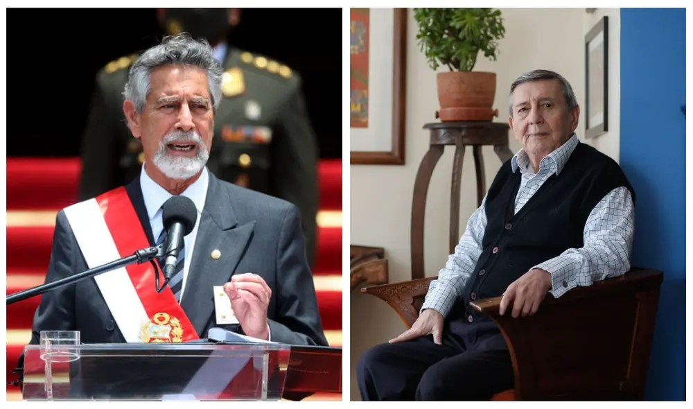 El presidente de la Republica, Francisco Sagasti, se pronuncia tras la muerte de Rafael Roncagliolo, excanciller y embajador peruano. Foto: composición Presidencia/La República