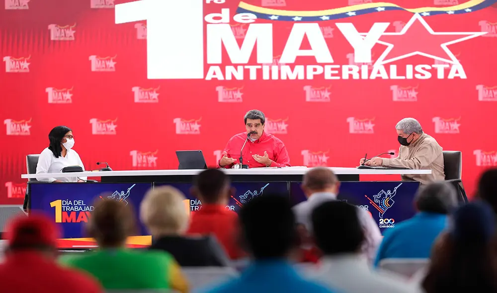 Nicolás Maduro destacó el modelo chavista aplicado en este siglo XXI en Venezuela. Foto: Prensa Miraflores/EFE