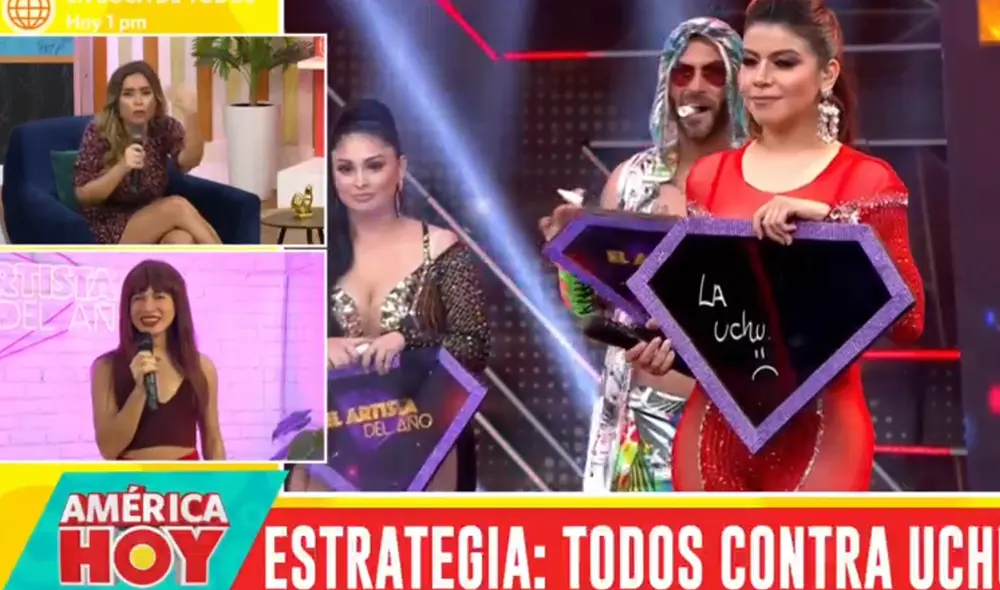 La Uchulú se pronuncia tras ser sentenciada por sus compañeros en El artista del año. Foto: captura de América TV La Uchulú se pronuncia tras ser sentenciada por sus compañeros en El artista del año. Foto: captura de América TV