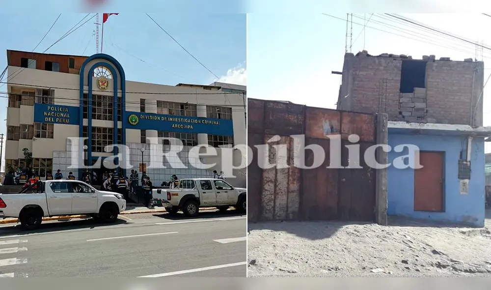 Policía llegó a la vivienda de Paucarpata en la que ocurrió el lamentable hecho. Foto: composición La República Policía llegó a la vivienda de Paucarpata en la que ocurrió el lamentable hecho. Foto: composición La República