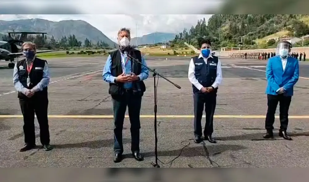 Mandatario llegó al aeropuerto de Anta. Foto: Diresa/captura