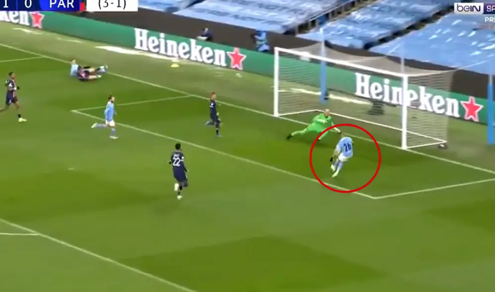 Riyad Mahrez registra tres goles en la etapa semifinal de la Champions League. Foto: captura ESPN Riyad Mahrez registra tres goles en la etapa semifinal de la Champions League. Foto: captura ESPN