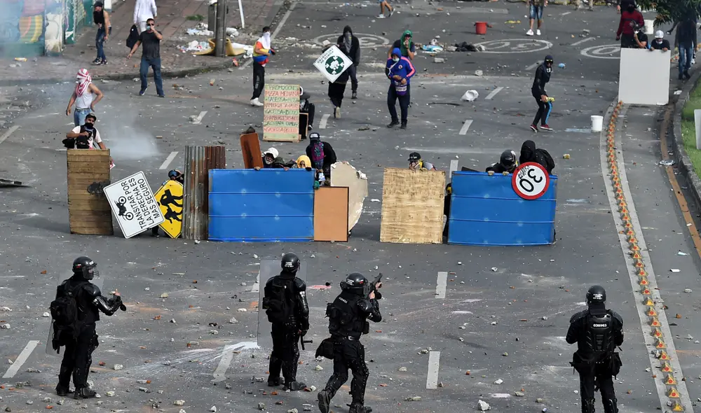 Ministro Diego Molano evitó pronunciarse sobre las 19 personas fallecidas producto de la represión policial. Foto: AFP