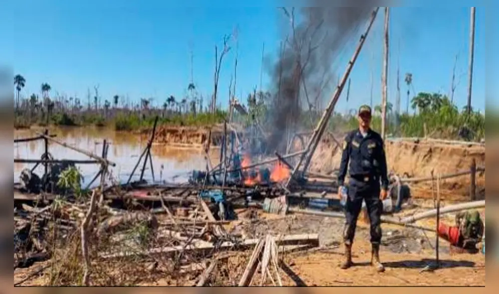 Acciones contra la minería ilegal continúan en Madre de Dios. Foto: PNP Acciones contra la minería ilegal continúan en Madre de Dios. Foto: PNP