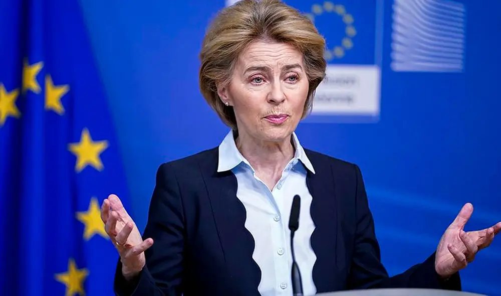 Von der Leyen calificó de exitosa la campaña de vacunación en Europa, al afirmar que "hasta ahora, se han distribuido alrededor de 200 millones de dosis" dentro de la UE. Foto: AFP Von der Leyen calificó de exitosa la campaña de vacunación en Europa, al afirmar que "hasta ahora, se han distribuido alrededor de 200 millones de dosis" dentro de la UE. Foto: AFP