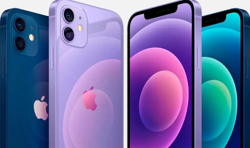 El color púrpura solo está disponible para los modelos estándar y Mini del iPhone 12. Foto: Apple El color púrpura solo está disponible para los modelos estándar y Mini del iPhone 12. Foto: Apple