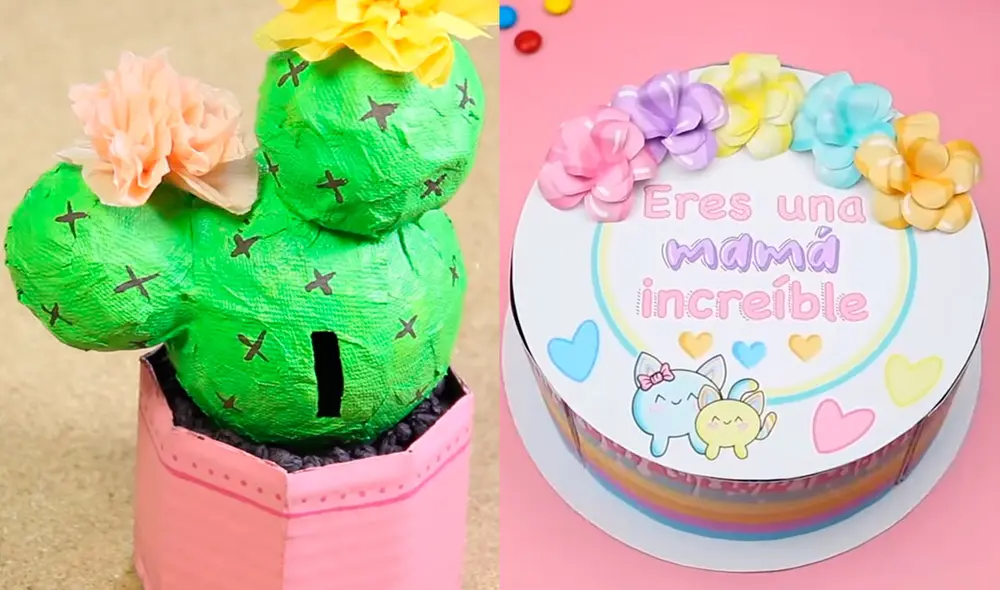 Puedes hacer regalos muy originales para el Día de la Madre con objetos como globos y cartulina. Foto: captura de Craftingeek y Manualidades aPasos/YouTube Puedes hacer regalos muy originales para el Día de la Madre con objetos como globos y cartulina. Foto: captura de Craftingeek y Manualidades aPasos/YouTube