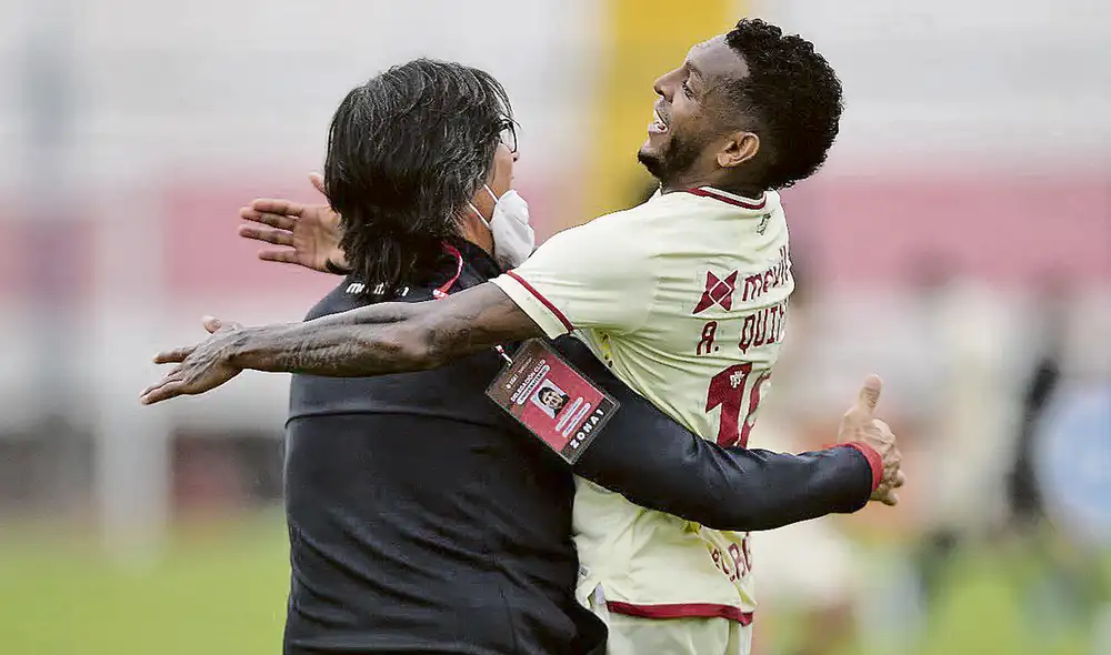 Gracias. Alberto Quintero no había brillado en lo que va del 2021 y apareció justo cuando la ‘U’ y Comizzo más lo necesitaban. Foto: EFE