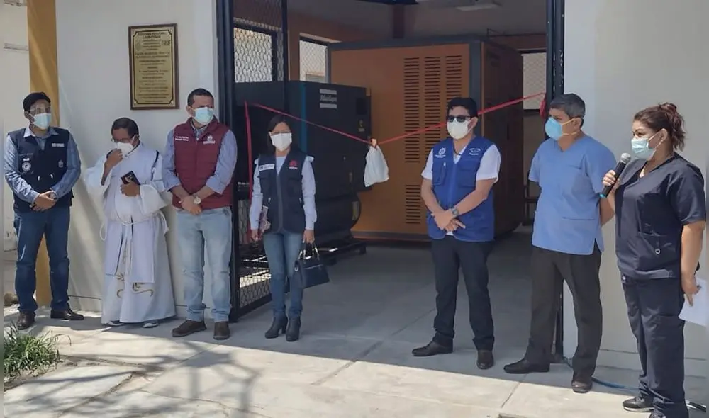 Autoridades participaron de inauguración de nueva planta de oxígeno en Hospital de Ferreñafe. Foto: Geresa. Autoridades participaron de inauguración de nueva planta de oxígeno en Hospital de Ferreñafe. Foto: Geresa.