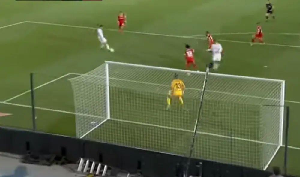 Asensio le pegó en primera tras pase de Kroos. Foto: captura de video/ESPN Asensio le pegó en primera tras pase de Kroos. Foto: captura de video/ESPN