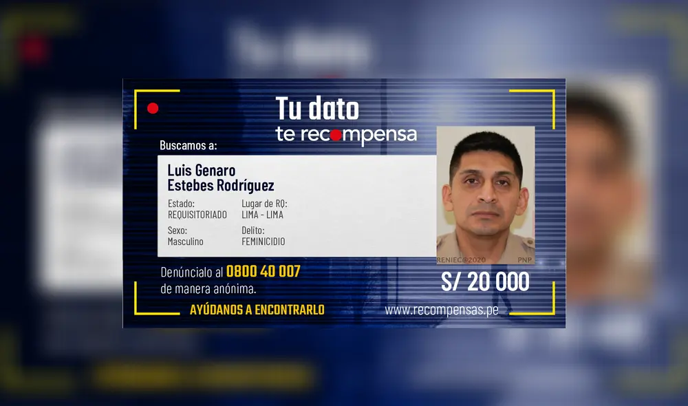 Luis Genaro Estebes Rodríguez es acusado de feminicidio. Foto: Mininter