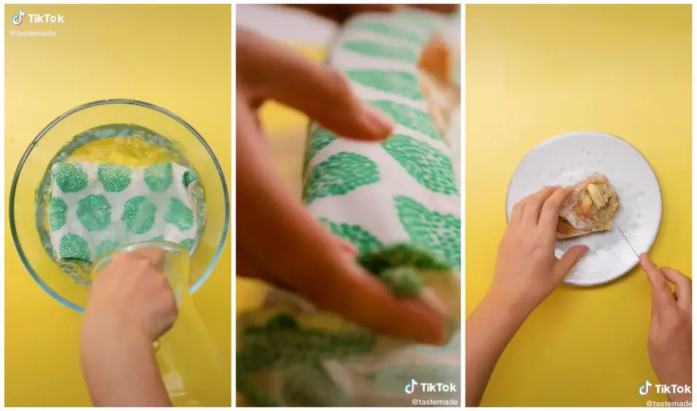 Si la corteza del pan no está crocante, el metraje recomienda que los usuarios apliquen una fuente de calor. Foto: captura de TikTok Si la corteza del pan no está crocante, el metraje recomienda que los usuarios apliquen una fuente de calor. Foto: captura de TikTok
