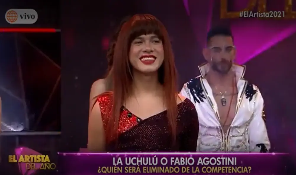 La Uchulú, tras permanecer en El artista del año, aconsejó mantener la humildad y seguir siendo agradecidos con el público. Foto: Captura América Tv