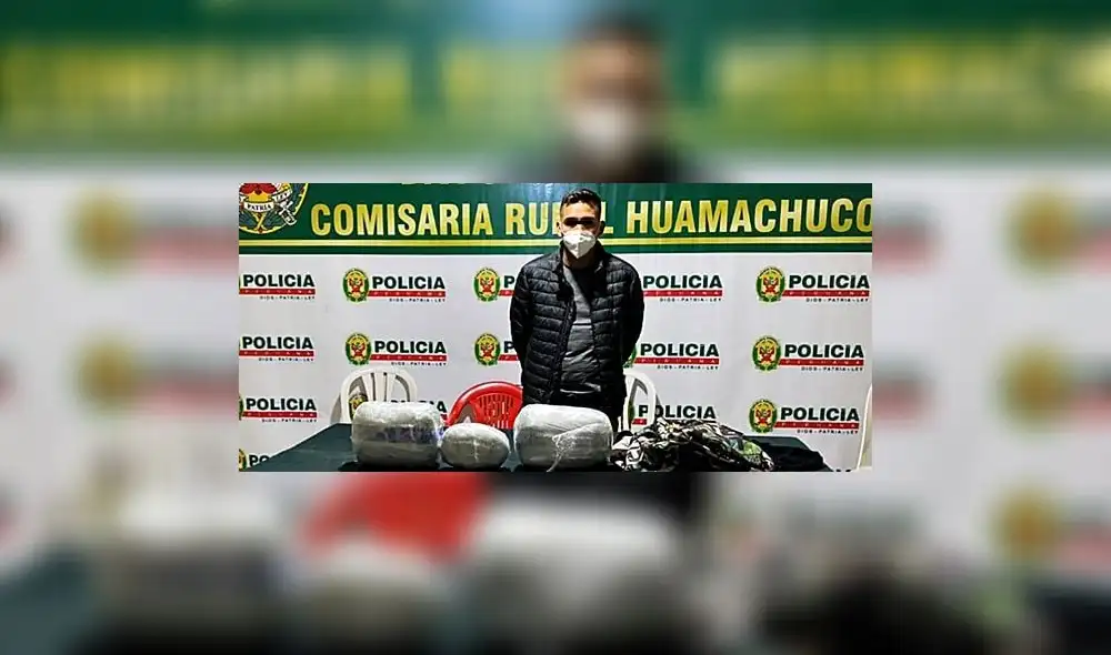 El intervenido y la droga fueron puestos a disposición del Área Antidrogas de Trujillo. Foto: PNP