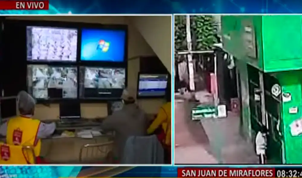 Frente a los constantes robos, los vecinos de la Zona D de San Juan de Miraflores implementaron centrales de videovigilancia. Foto: captura Panamericana Televisión