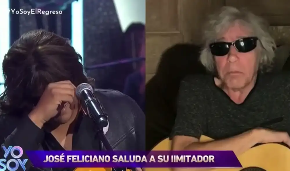 José Feliciano sorprende a su imitador con emotivo saludo en Yo soy Chile. Foto: captura de Chilevisión