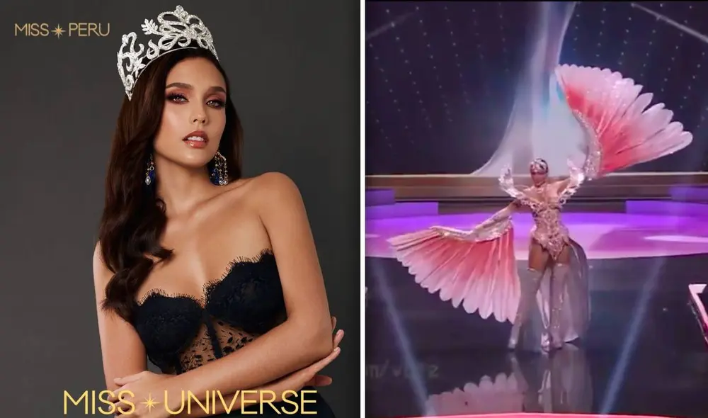 Janick Maceta realizó diversas poses frente a los jueces y a los asistentes, donde presumió las alas rosas que dieron vida a su vestuario. Foto: composición Instagram / captura Janick Maceta realizó diversas poses frente a los jueces y a los asistentes, donde presumió las alas rosas que dieron vida a su vestuario. Foto: composición Instagram / captura