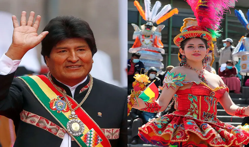 "El 14 de junio de 2011 promulgué leyes que declaran a la Morenada, el Caporal y otras danzas nuestras Patrimonio Cultural de Bolivia", recalcó el exmandatario Evo Morales. Foto: composición de LR/difusión/EFE