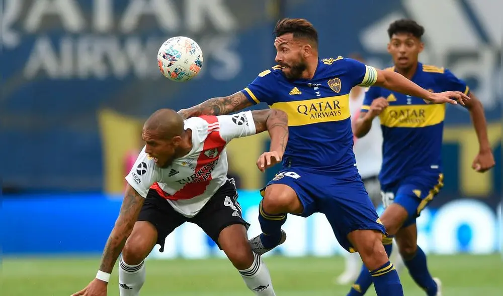 Boca Juniors y River Plate empataron a uno en el último clásico. Foto: AFP