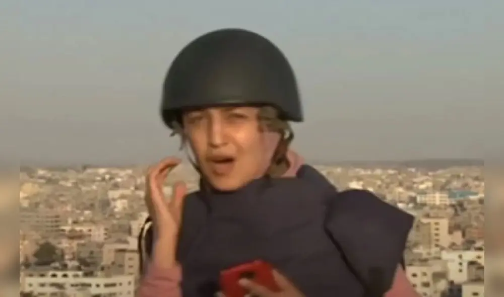 Sayed tenía dificultades para informar o transmitir una oración cuando vio cómo impactaba el misil sobre la torre. Foto: Mohammed Abed / AFP