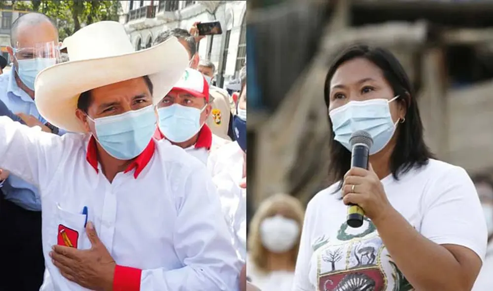 Fujimori recibió el respaldo del PPC, mientras que el candidato de Perú Libre se reunió con Daniel Salaverry de Somos Perú. Foto: composición La República