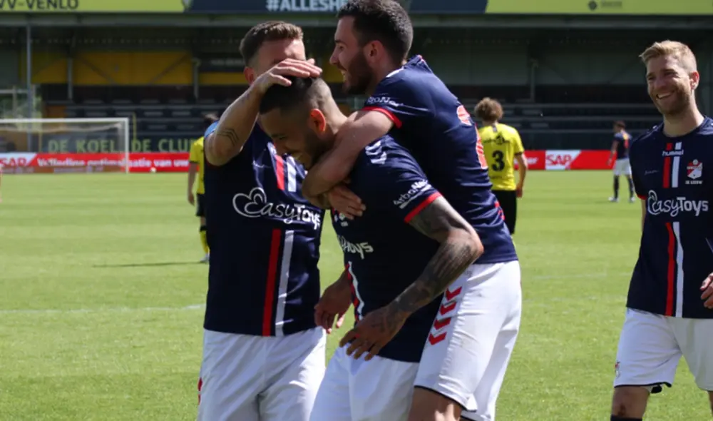 Sergio Peña marcó uno de los cuarto goles del FC Emmen a VVV-Venlo por la Eredivisie. Foto: FC Emmen