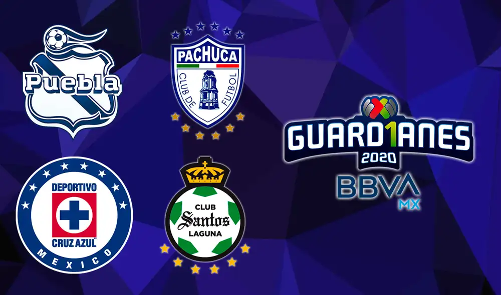 Puebla, Pachuca, Cruz Azul y Santos competirán por ser el nuevo monarca de la Liga MX. Foto: composición