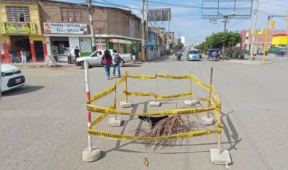 Forado fue circulado con una cinta amarilla a la espera de ser reparado. Foto: Tvi Noticias