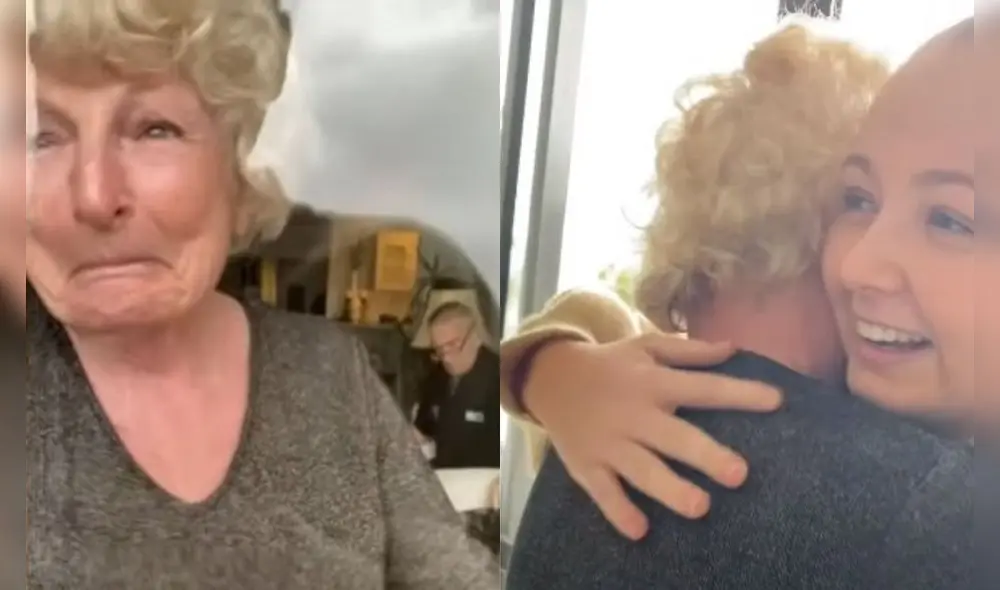 Llena de felicidad, Angelina aprovechó la oportunidad de reunirse con sus abuelos. Foto: captura de YouTube