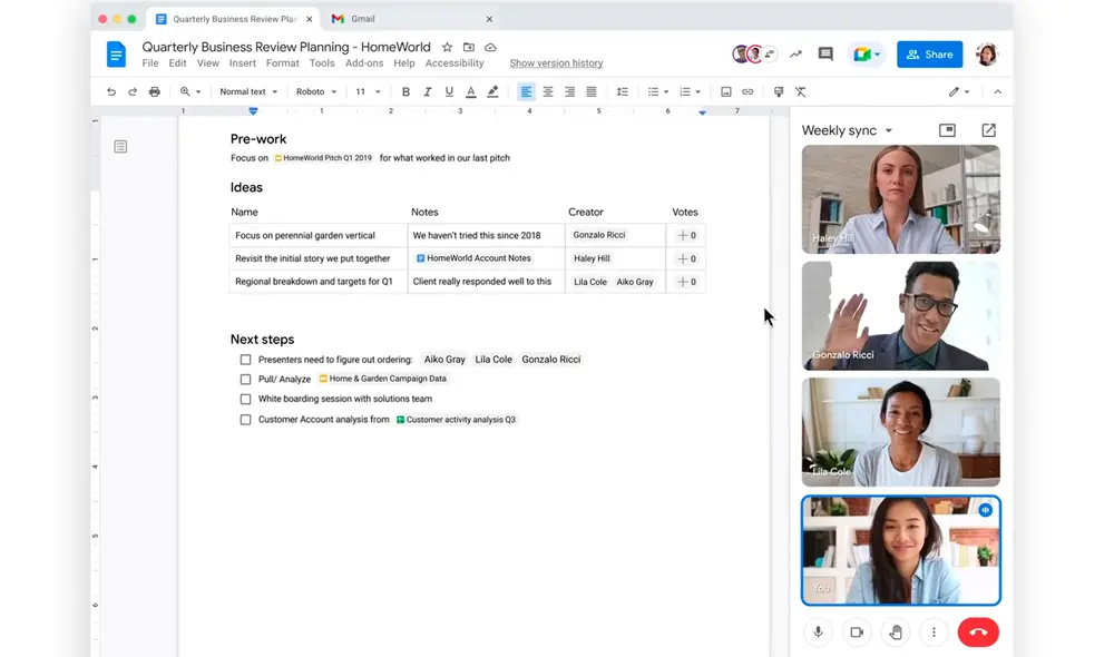 Con Smart Canvas, Google busca que los usuarios no tengan que usar varias aplicaciones durante el teletrabajo. Foto: Google