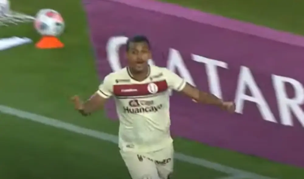 Nelinho Quina marcó su primer gol con Universitario en la Copa Libertadores 2021. Foto: Fox Sports 2