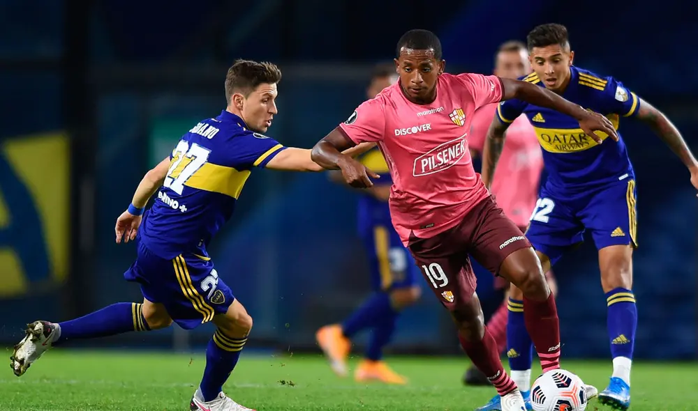 Boca Juniors y Barcelona SC por la fecha 5 del grupo C de la Copa Libertadores 2021. Foto: EFE