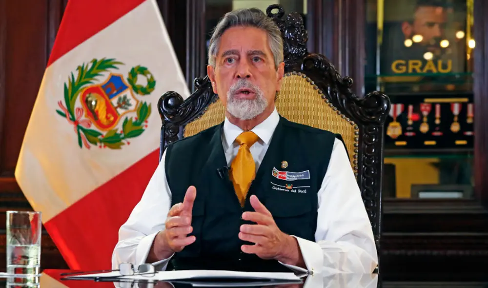 Sagasti brindó un pronunciamiento este viernes. Foto Presidencia Sagasti brindó un pronunciamiento este viernes. Foto Presidencia